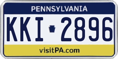 PA license plate KKI2896