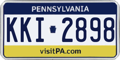 PA license plate KKI2898