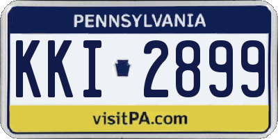 PA license plate KKI2899