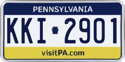 PA license plate KKI2901