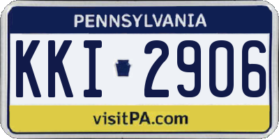 PA license plate KKI2906