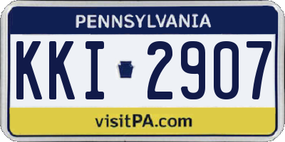 PA license plate KKI2907
