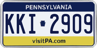 PA license plate KKI2909