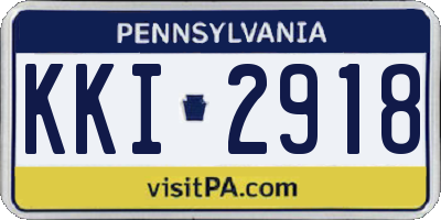 PA license plate KKI2918