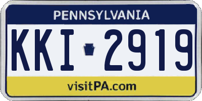 PA license plate KKI2919
