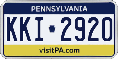 PA license plate KKI2920