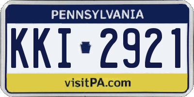 PA license plate KKI2921