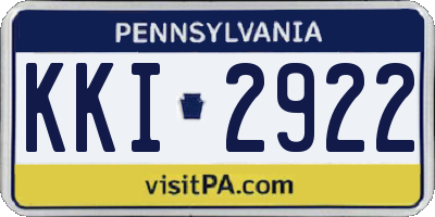 PA license plate KKI2922