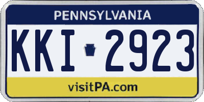 PA license plate KKI2923
