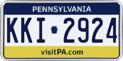 PA license plate KKI2924