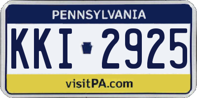 PA license plate KKI2925