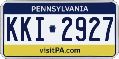 PA license plate KKI2927