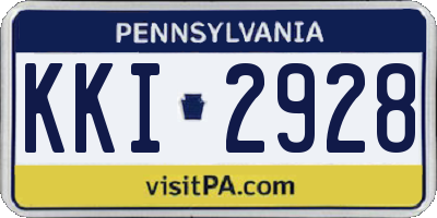 PA license plate KKI2928