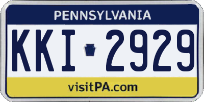 PA license plate KKI2929