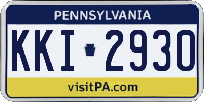 PA license plate KKI2930