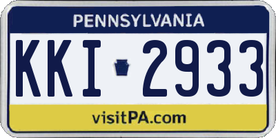 PA license plate KKI2933