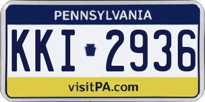 PA license plate KKI2936