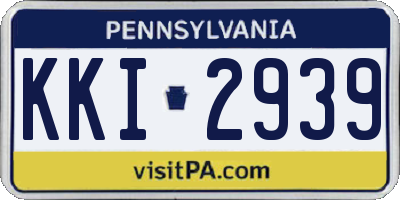 PA license plate KKI2939