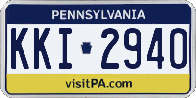 PA license plate KKI2940