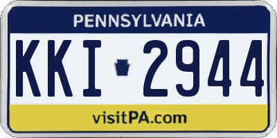 PA license plate KKI2944