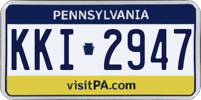 PA license plate KKI2947