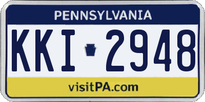 PA license plate KKI2948