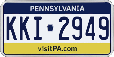 PA license plate KKI2949
