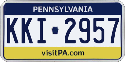 PA license plate KKI2957