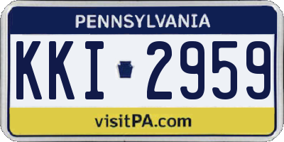 PA license plate KKI2959