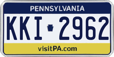 PA license plate KKI2962