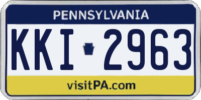 PA license plate KKI2963