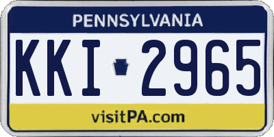 PA license plate KKI2965
