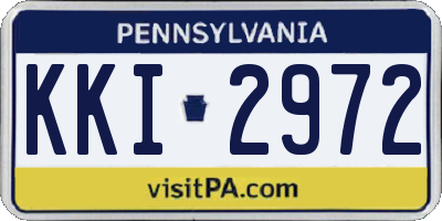 PA license plate KKI2972