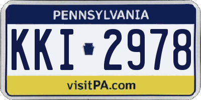 PA license plate KKI2978