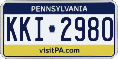PA license plate KKI2980