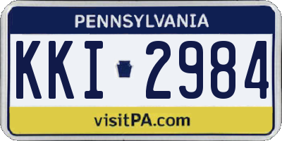 PA license plate KKI2984