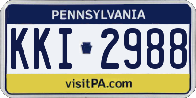 PA license plate KKI2988