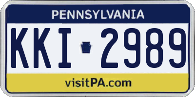 PA license plate KKI2989