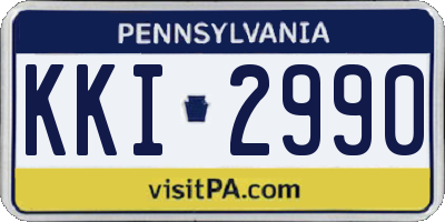 PA license plate KKI2990