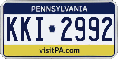 PA license plate KKI2992