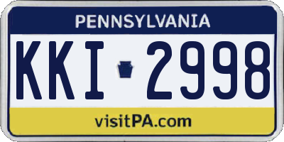 PA license plate KKI2998