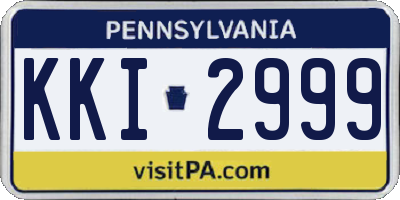 PA license plate KKI2999