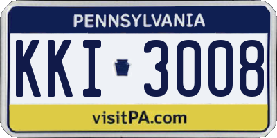 PA license plate KKI3008