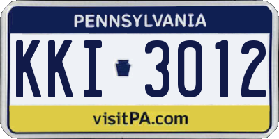 PA license plate KKI3012