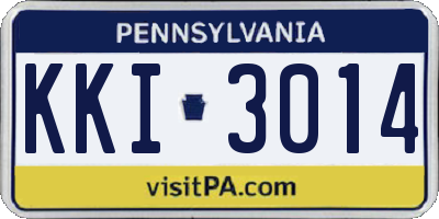 PA license plate KKI3014