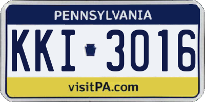 PA license plate KKI3016