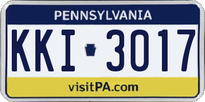 PA license plate KKI3017