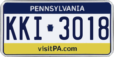PA license plate KKI3018