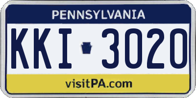 PA license plate KKI3020