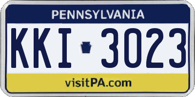 PA license plate KKI3023
